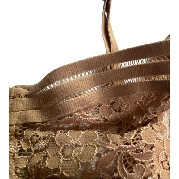 Lonely Label Agnes Longline Lace Bra, Vintage Inspired, Taupe, 36C, NWT